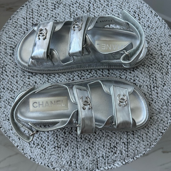 Chanel Silver Dad Sandals 22 Season - Picture 8 of 12